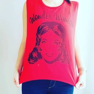 Vintage DC Comics Wonder Woman Red T-shirt Crop